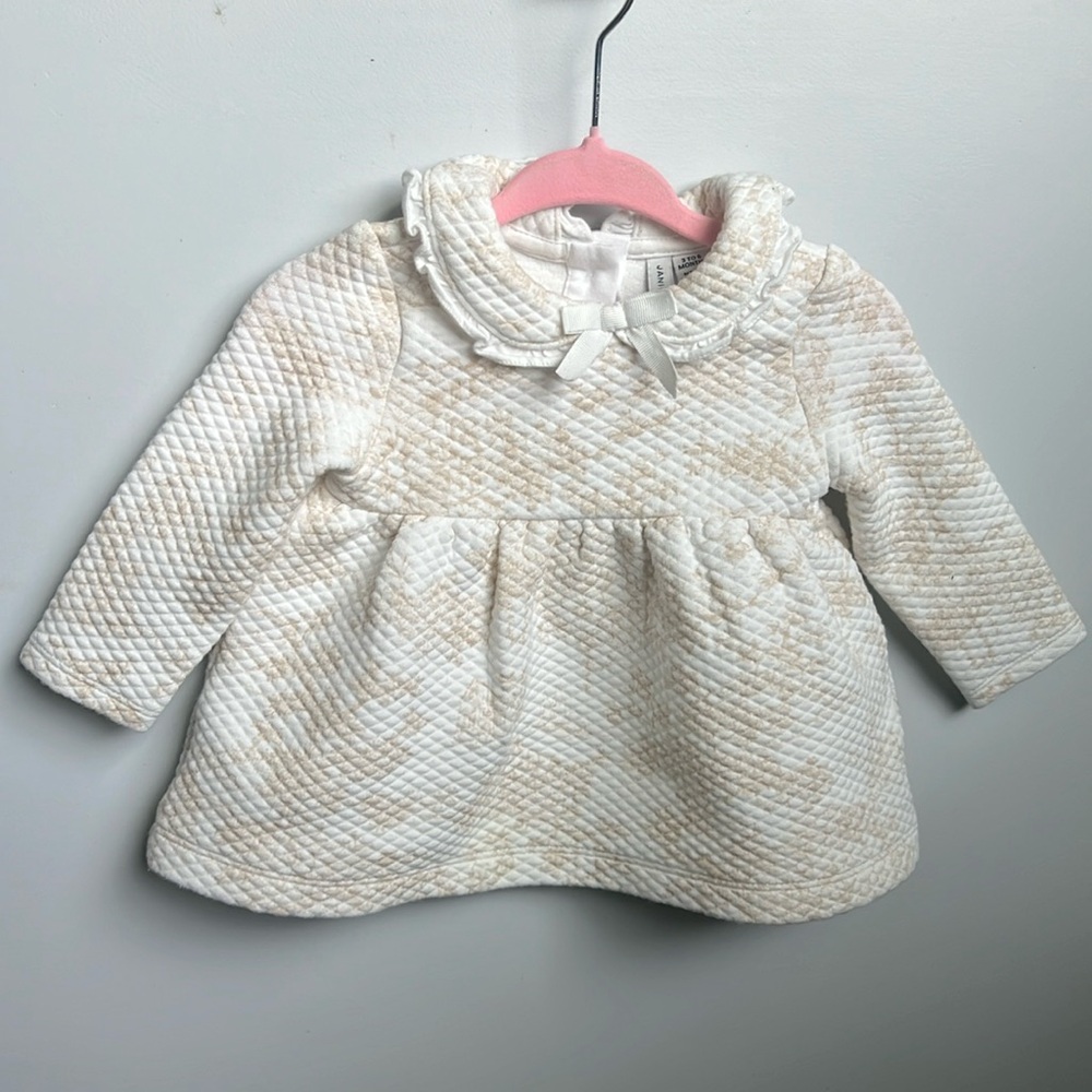 Janie and Jack baby quilted bow dress set
